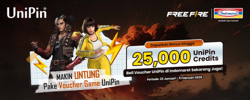 Makin Untung! Top Up Game pake Voucher Game UniPin di Indomaret, Bonus hingga 25.000 UniPin Credits!